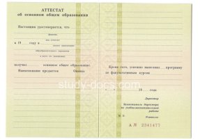 Аттестат за 9 класс 1995-2006 в Пскове
